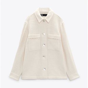Zara NWT Textured Pearl Jacket